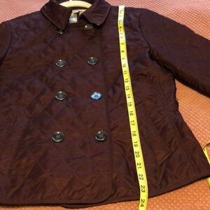 Burberry Burgundy (Not Brown) Pea Coat Timeless Elegance
